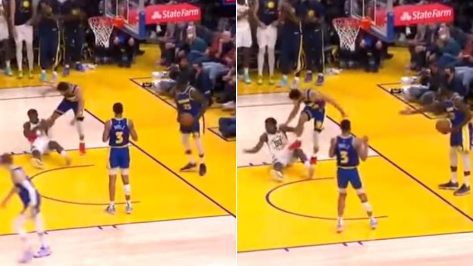 NBA / 【影片】這腿夠不夠粗？ Mathurin在地上拉住了柯瑞的腿，格林在底線狂示意裁判