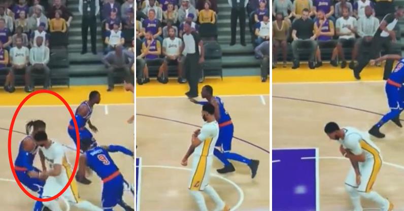 NBA / 【影片】太真實了？「一眉哥」2K23比賽中簡單碰撞便受傷離場，遭湖人媒體質問